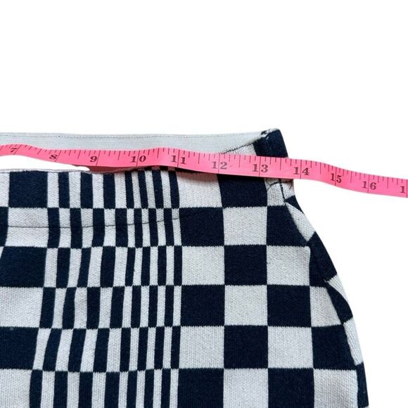 Urban Outfitters Tallulah Notch Knit Mini Skirt Navy Blue and Cream Medium - Picture 7 of 10